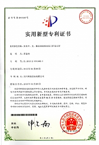 《具有聲、光、數顯功能的水泵工礦顯示屏》實用新型專利證書